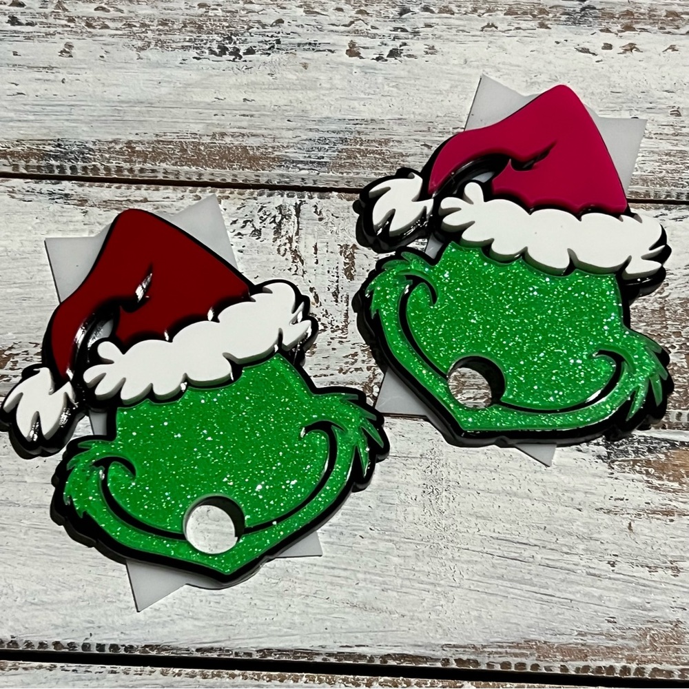 Grinch cup toppers